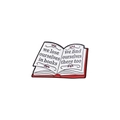 Cartoon enamel book brooch with red spine and inspiring English quote on white pages - Lose Ourselves In Books (QHXZ2120)