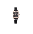 Women's luxury square quartz watch with black mesh strap and rose gold rhinestone case - Black Mesh Band Square