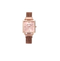 Elegant rose gold square quartz watch with a luxury diamond-set dial and mesh metal strap - Rose Gold Mesh Band Square