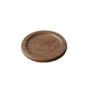 Round walnut wood coaster with waterproof surface and deep natural wood grain - Black Walnut Varnish Coaster 9cm