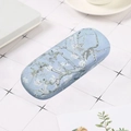 Portable hard shell glasses case featuring Van Gogh Almond Blossom art print in blue - Almond Blossom