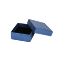 Elegante marineblauwe ring geschenkdoos met schelppatroon en zwart fluwelen interieur - Blauwe Papieren Doos (Maat: 8)