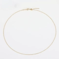 Minimalist adjustable golden stainless steel O-chain bracelet with lobster clasp and slider - 14K Gold