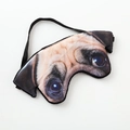 Realistic 3D pug dog printed sleep mask with adjustable black elastic strap - Dalmatian Dog