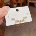 Exquisite gold zircon tassel earrings set with s925 silver needles for women - Straight Zircon Tassel Combination / Gold