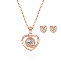 Or Rose Diamant Bleu (collier + Boucles D'oreilles)