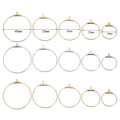 Componentes de pendientes de aro de acero inoxidable oro y plata, tallas 20mm a 40mm - 20mm / Dorado