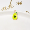 Macro shot of an avocado-shaped alloy pendant with gold plating for jewelry DIY - 20# Small Avocado
