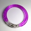 Purple LED acrylic bubble bracelet with built-in battery and sliding switch - Purple Bubble Style