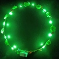 Luminous green rose head wreath with LED lights and white battery box for events - Green with Case Switch