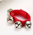 Bracciale musicale Orff rosso con quattro campanelli d'argento per educazione bimbi - Rosso
