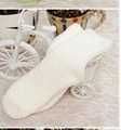 Weiße flauschige Korallenfleece-Socken für Herren aus weicher Mikrofaser für zu Hause - Einheitsgröße / Damen Milchweiß