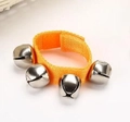 Braccialetti con campanellini in nylon arancione regolabili con quattro sonagli in metallo - Giallo Albicocca