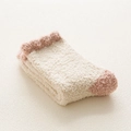 Dicke Korallenvlies Socken für Damen in Beige und Rosa für warme Wintertage - Einheitsgröße / Cremeweiß