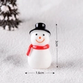 Miniature snowman figurine with red scarf and black hat, resin ornament 3cm high - Orange Style 3 Snowman