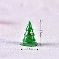 Miniature green Christmas tree figurine with red socks and golden accents, 2.5cm height - Christmas Tree No. 10