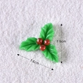 Miniature Christmas holly leaf ornament with red berries for festive DIY decor - Style 12 Christmas Berry