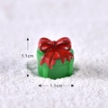 Miniature green Christmas gift box figurine with red bow for micro landscape decor - Style 17 Gift Box