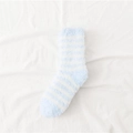Chaussette de nuit d'hiver en polaire corail à rayures bleu et blanc sur tissu - Taille unique / Rayé Bleu