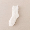 Chaussette d'hiver blanche en polaire corail douce et épaisse pour femme au toucher duveteux - Taille unique / Uni Blanc