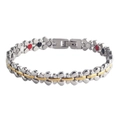 Bracciale magnetico a farfalla in acciaio inossidabile bicolore per uomo e donna con inserti - Bicolore (Oro e Argento)