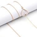 Catenina per occhiali placcata oro con ciondolo a cuore traforato e perle bianche da donna - Cuore Monolaterale Oro