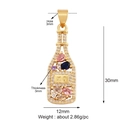 Dorado-Botella de Vino con Gemas de Colores