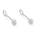 Minimalist S999 sterling silver stud earrings featuring frosted silver spherical beads - S999 Fine Silver (Marked S999) / Matte Hook 6MM