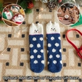 Blue Polka Dot Rabbit / Socks + Triangle Box