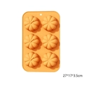 Stampo in silicone arancione a 6 cavità zucca per Halloween, 27x17x3,5cm - 6 Zucche Collegate
