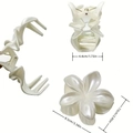 Pearlescent white 4cm plumeria flower hair claw clip with sweet candy color finish - 8cm / Pearl White