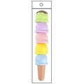 Stackable ice cream scoop erasers in five vibrant colors with a cone base and packaging - Bag Packaging / Ice Cream Promotion
