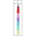 Rainbow bear stacking highlighter with six detachable vibrant color marker sections - Bag Packaging / Cylindrical Pen Promotion