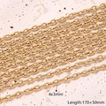 Chaîne croisée en acier inoxydable doré pour création bijoux DIY, 4x3mm - Chaîne À Croix Ovale (or) | 10 Brins/paquet / 4x3mm (longueur : 170+50mm)