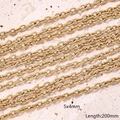 Chaîne à maillons O en acier inoxydable doré pour bijoux DIY, 5x4mm, longueur 200mm - Chaîne À Croix Ovale (or) | 10 Brins/paquet / 5x4mm (longueur : 200mm)