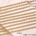 Chaîne à maillons O en acier inoxydable doré 6x4mm pour bijoux DIY - Chaîne À Croix Ovale (or) | 10 Brins/paquet / 6x4mm (longueur : 170+50mm)