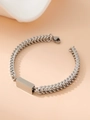 Bracelet Chaîne À Quille Avec Pendentif Cube En Acier Inoxydable Argent 1 Pièce / Taille Unique