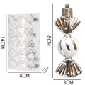 Silver and white candy-shaped Christmas tree ornaments with dimensions 8x3cm set - Set of 6 / Silver