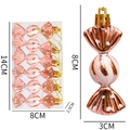 Pink and rose gold plated plastic Christmas tree candy ornaments in a 6-piece box set - Set of 6 / Rose Gold