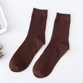Atmungsaktive braune gerippte Baumwollsocken für Herren in minimalistischer Uni-Farbe - Einheitsgröße / Kaffeebraun