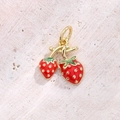 Double Strawberry Pendant (gold)|1 Pc/package / 12x11mm (aperture: 3mm)