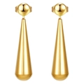 Minimalist 18K gold plated stainless steel teardrop earrings with a glossy metal finish - Gold (MS-571)