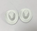 Set of two white mini felt cowboy hats for party decor and crafts on white background - Non-woven White Plain