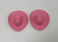 Set di due mini cappelli da cowboy rosa olografici per decorazioni festive - Tessuto non Tessuto Rosa Semplice