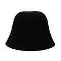 Close-up of black wool felt bucket hat showing its minimalist design and soft texture - Regular Fit / Black
