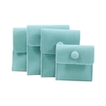 Thick tiffany blue microfiber velvet jewelry pouches with snap buttons in four sizes - No.1 7×7cm / Mint Green