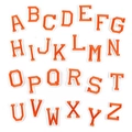 26-piece set of bright orange embroidered iron-on letter patches with white borders - AAC-C-1-2*Orange*Set of 26 Letters