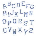 Set of 26 light blue varsity letter patches with white borders for DIY clothing labels - AAC-C-1-4*Haze Blue*Set of 26 Letters