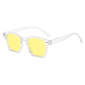 Gafas de sol cuadradas con montura transparente y lentes amarillas de estilo moderno - Montura Transparente Lentes Amarillas