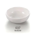 Melamine round dipping saucer in white with scalloped edges for sushi sauces, 9x3cm size - 3.5 Inch Sauce Well